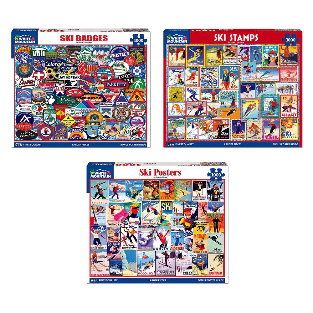 Set of 3:  Love to Ski Bundle 1000 piece