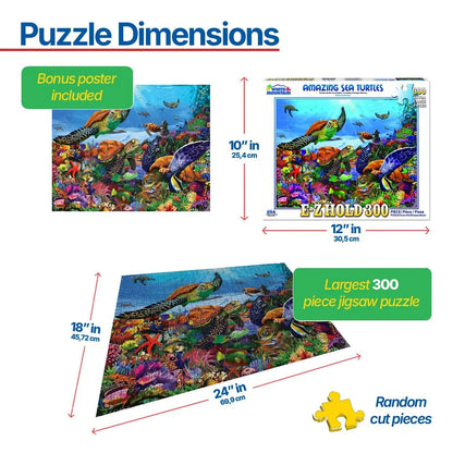 Amazing Sea Turtles (1369pz) - 300 Piece Jigsaw Puzzle