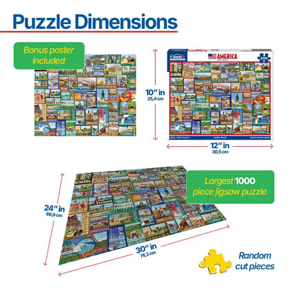 America (1434pz) - 1000 Piece Jigsaw Puzzle