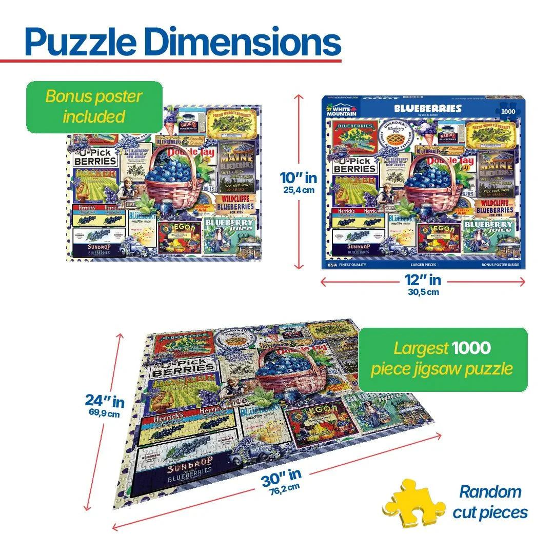 Blueberries (1879pz) - 1000 Piece Jigsaw Puzzle