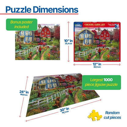 Country Farm Life (1744pz) - 1000 Piece Jigsaw Puzzle