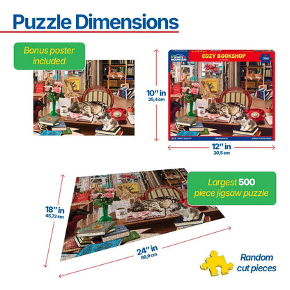 Cozy Bookshop (1797pz) - 500 Piece Jigsaw Puzzle