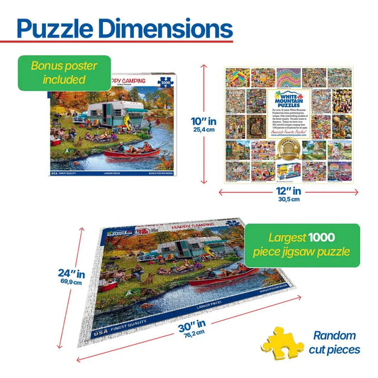 Happy Camping-Seek & Find (2001pz) - 1000 Piece Jigsaw Puzzle