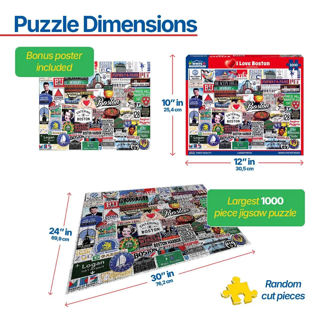 I Love Boston (2161pz) - 1000 Piece Jigsaw Puzzle