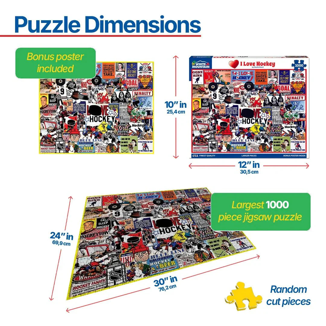 I Love Hockey (1770pz) - 1000 Piece Jigsaw Puzzle