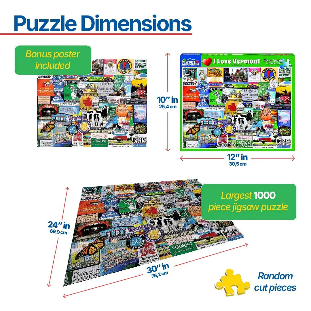 I Love Vermont (1294pz) - 1000 Piece Jigsaw Puzzle