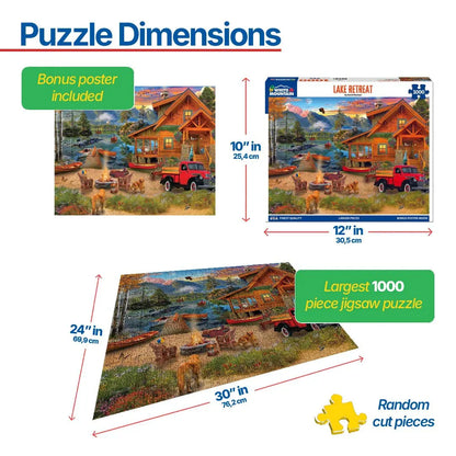 Lake Retreat (1948pz) - 1000 Piece Jigsaw Puzzle