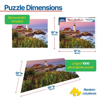 Maine Lighthouse (1207pz) - 1000 Piece Jigsaw Puzzle