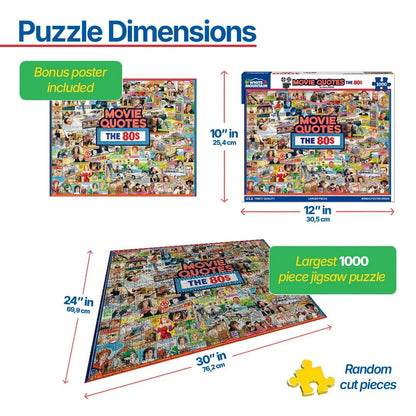 Movie Quotes The 80s (1961pz) - 1000 Piece Jigsaw Puzzle
