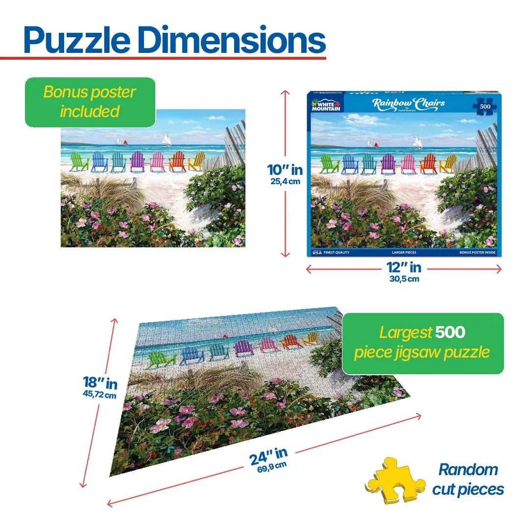 Rainbow Chairs (1838pz) - 500 Piece Jigsaw Puzzle