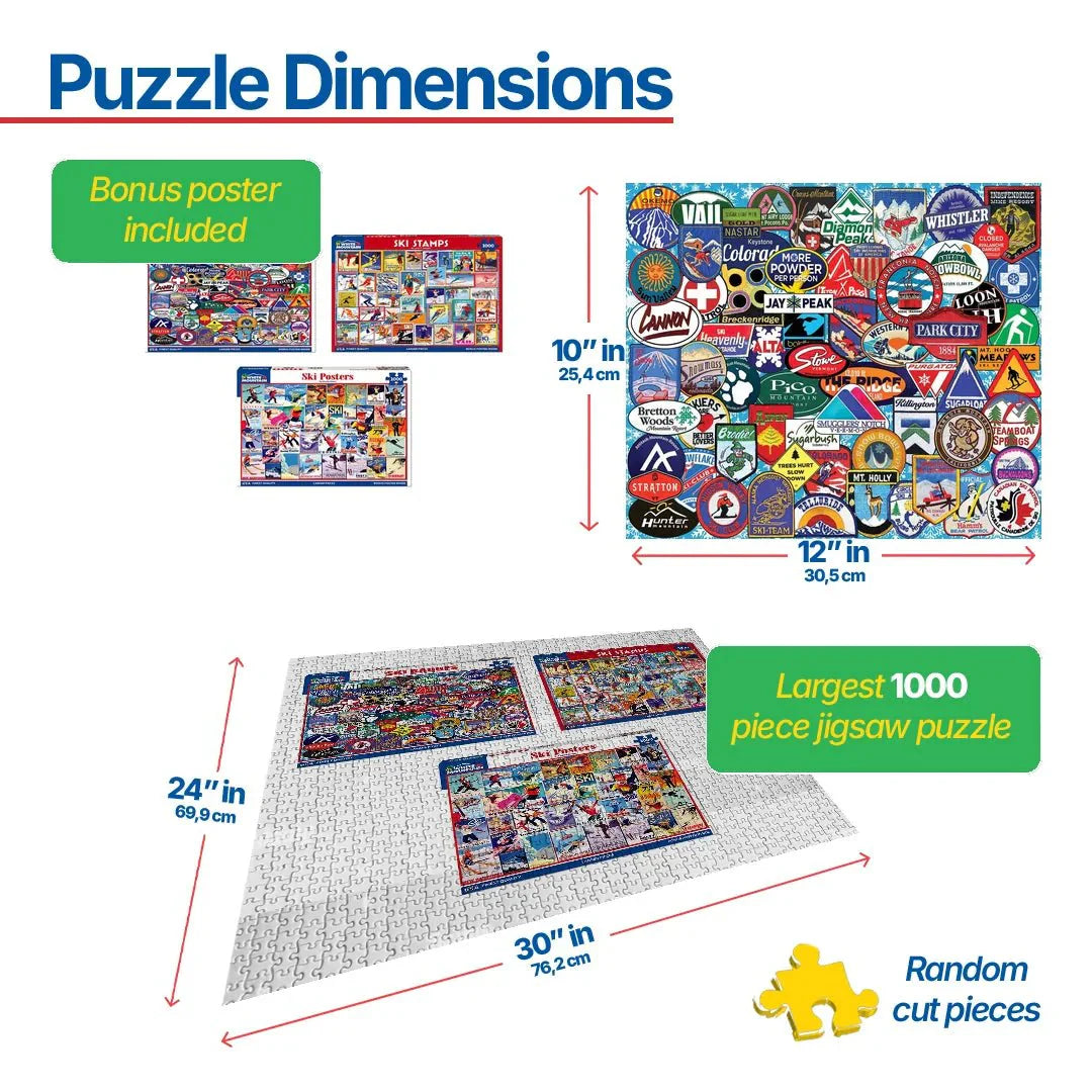 Set of 3:  Love to Ski Bundle 1000 piece