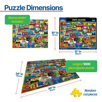 State Stickers (1661pz) - 1000 Piece