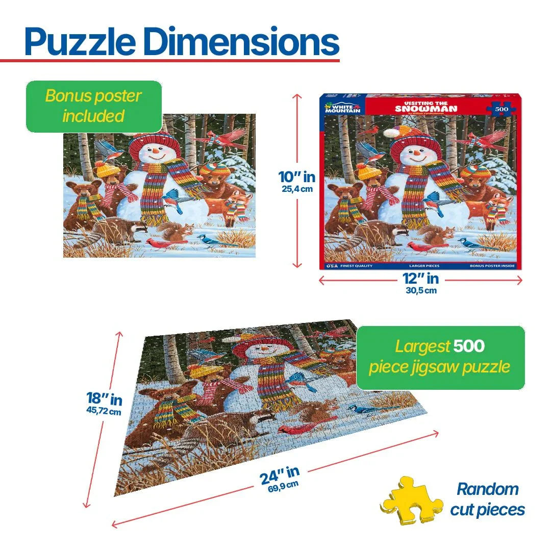 Visiting the Snowman (1693pz) - 500 Piece Jigsaw Puzzle